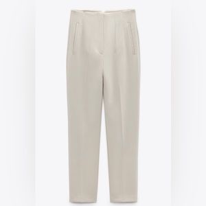 Zara high waisted pants in oyster white